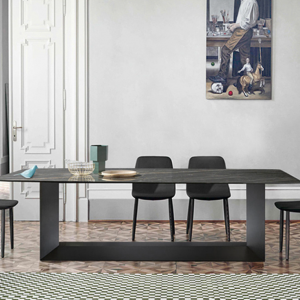 Обеденный стол LA BREA Дизайнерский прямоугольный стол с каменной столешницей для кухни и ресторана в современном стиле