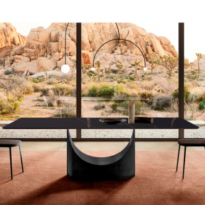 Обеденный стол LaBrea"Bronze" натуральный камень, U-образный стальной каркас, 180х90х75 см